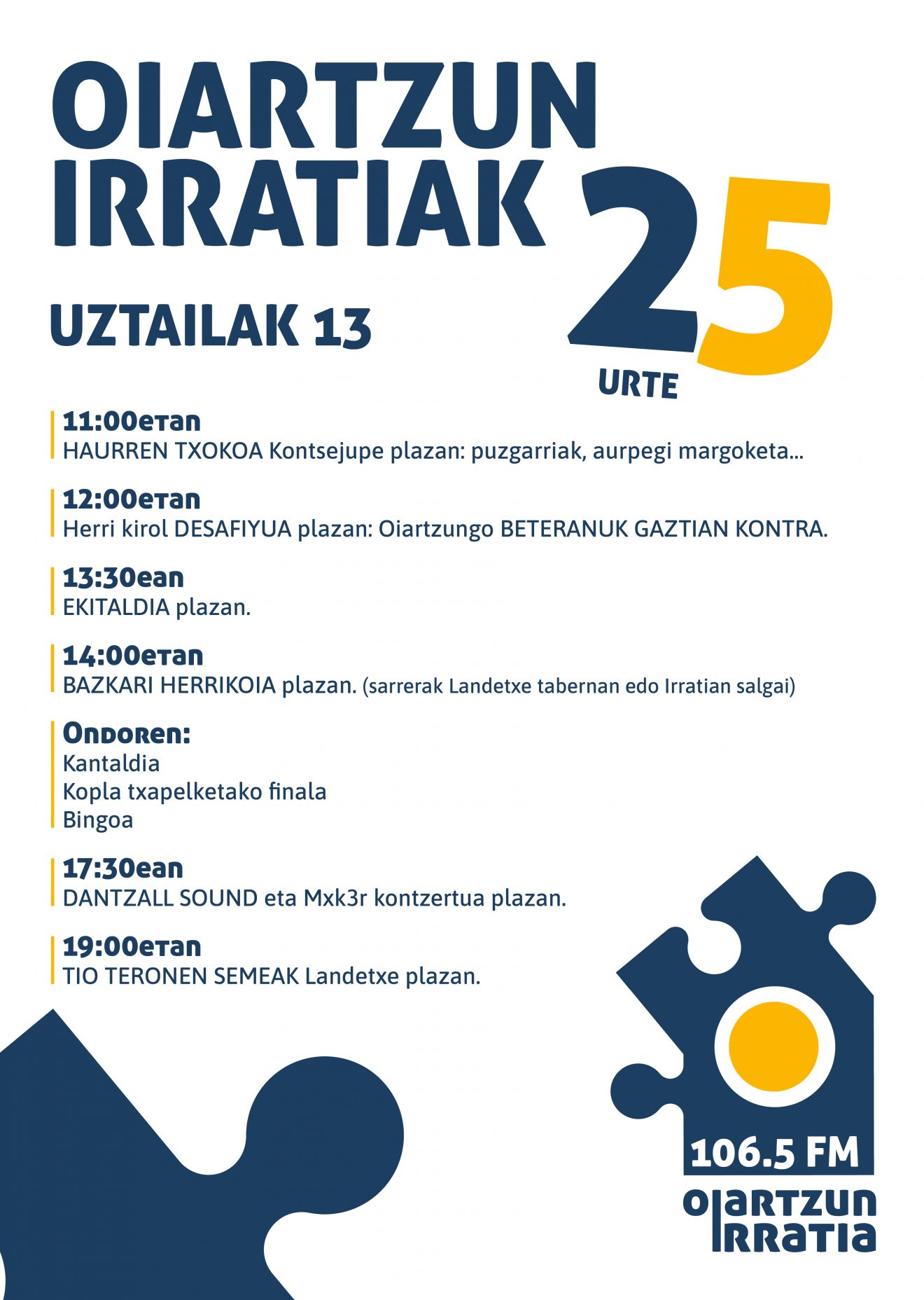 Oiartzun Irratia 25 URTE KARTELA